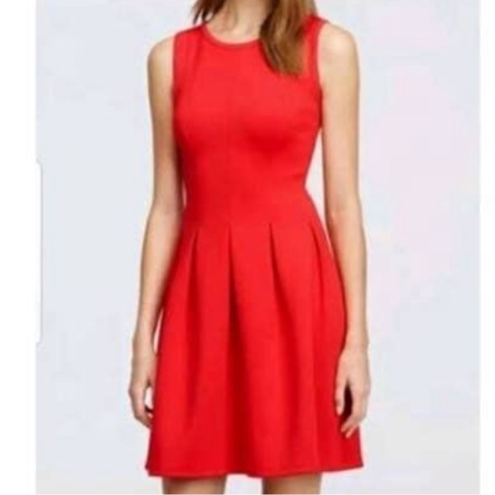 J. Crew Red Sz 6 dress. Fit and flare. Knee length. Like new